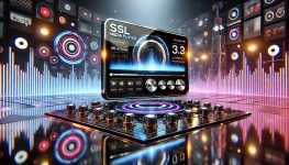 DALL·E 2024-07-29 19.02.17 - A sleek, modern SSL media player designed for an online radio station. The media player features a glossy interface with high-tech visual elements, in